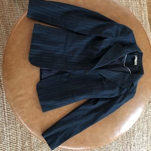 Nordstrom fitted jacket, navy pin stripe